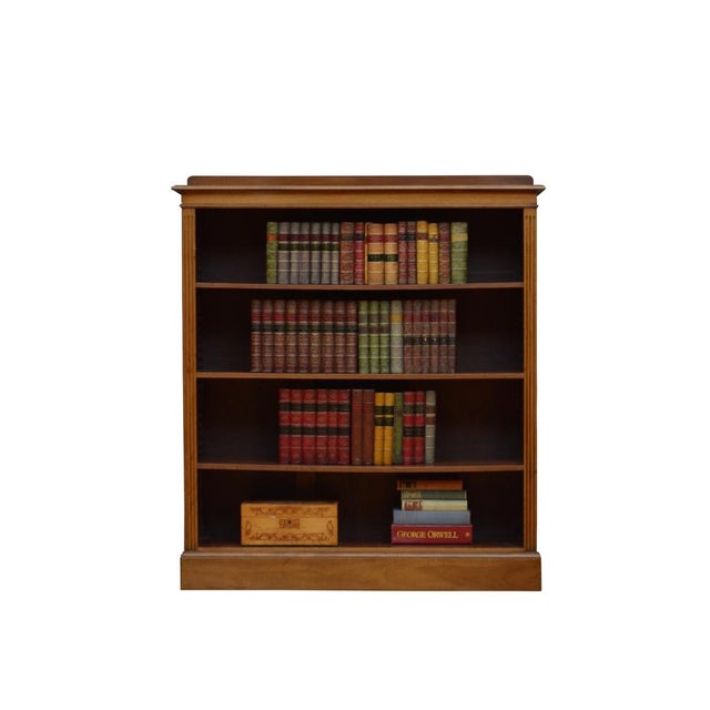 Edwardian Walnut Open Bookcase, 1900 For Sale - Image 4 of 18