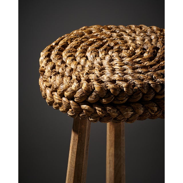 Wood Vintage French Stools by Audoux Minet For Sale - Image 7 of 9