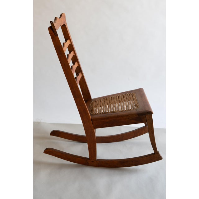 1930s Antique Wave Design Small or Child Rocking Chair For Sale - Image 5 of 15