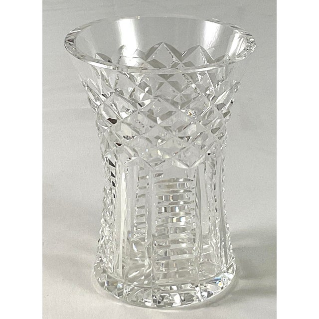 Waterford Crystal Waterford Crystal of Ireland – Diamond and Wedge 6 Inch Vase For Sale - Image 4 of 10