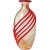 Murano Seguso Signed Vintage Red Bands Heavy Gold Flecks Italian Art Glass Decorative Flower Vase For Sale - Image 9 of 9
