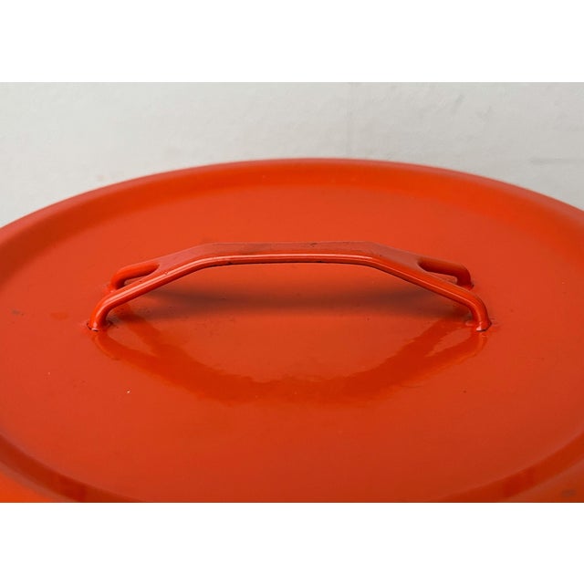 Mid-Century Modern Orange Enamel Pot by Seppo Mallat for Finel, 1960s For Sale - Image 10 of 18
