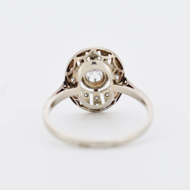 Early 20th Century Art Deco Gold Platinum and Diamond Ring, Size 6.5 For Sale - Image 5 of 7