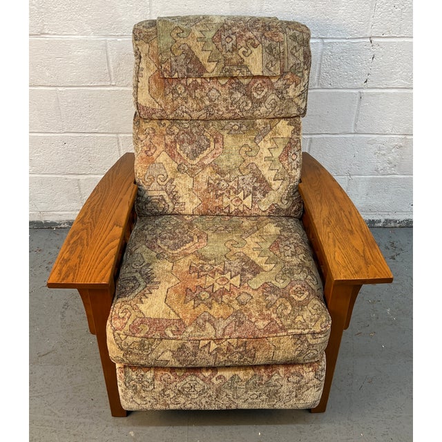 Brown Late 20th Century Pair of Mission Style Reclining Lounge Chairs For Sale - Image 8 of 15