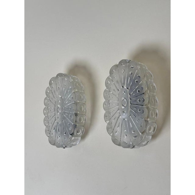 Metal Mid-Century Modern Crystal Glass Wall Sconces from Peill & Putzler, Germany, 1960s, Set of 2 For Sale - Image 7 of 17