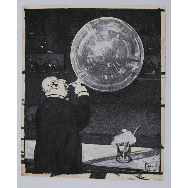 Magazine l'Asino is an original ink and watercolor drawing by Gabriele Galantara (April 4, 1909). This is the cover of the...