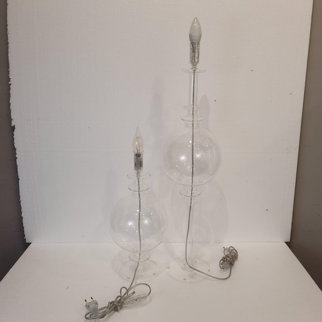 Glass French Table Lamps from Roche Bobois, 2010s, Set of 2 For Sale - Image 7 of 18