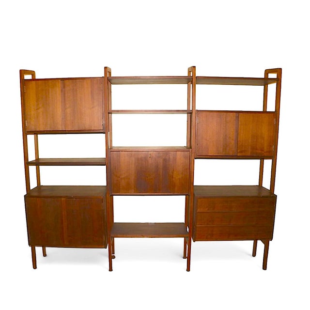 Freestanding Mid Century Danish Modern Style Wall Unit C. 1950/60's For Sale - Image 11 of 18