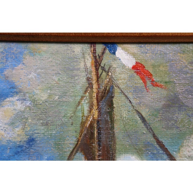 Blue Mid 19th Century The Return of the Boating Party Oil Painting After Pierre Auguste Renoir 34" For Sale - Image 8 of 12