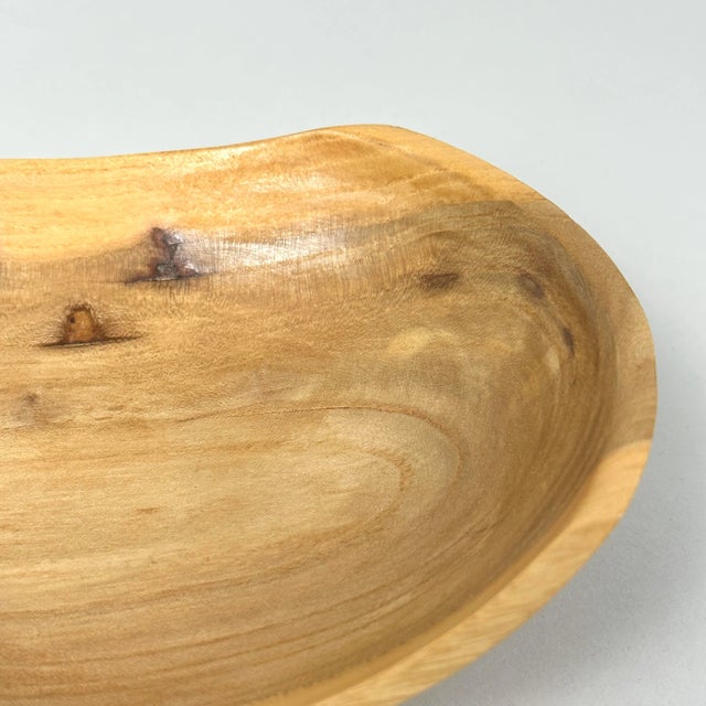 Tan Organic Modern Hand Turned Studio Craft Chestnut and Elm Bowls For Sale - Image 8 of 9