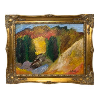 Aspen Wine, Late 20th Century Expressionist Style Fall Mountain Landscape For Sale