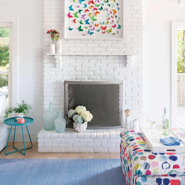 Contemporary Dash & Albert by Annie Selke Herringbone French Blue/White Indoor/Outdoor Rug, 7' 6" x 9' 6" For Sale - Image 3 of 6