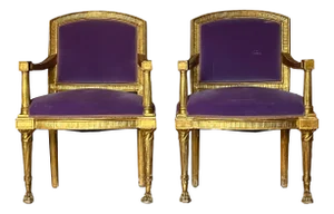 Set of Louis XVI Style Gilt Armchairs