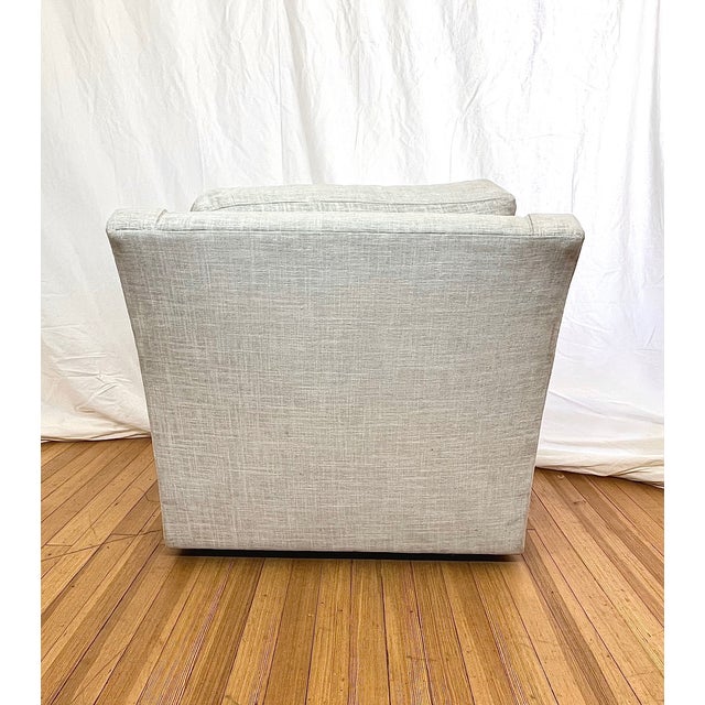 Contemporary Kravet Club Chair Gray Upholstered For Sale - Image 3 of 5