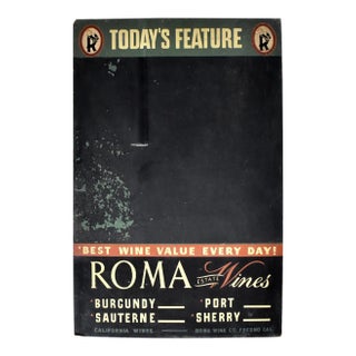 Vintage Wine Menu Chalkboard For Sale