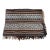 Vintage Brown and Black Stripe Woven Throw with Fringes For Sale
