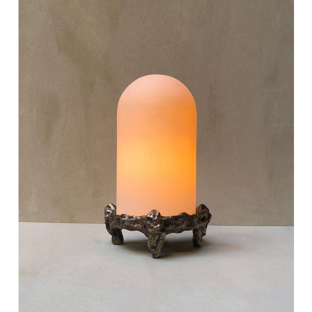 Metal Nova Table Lamp in Patinated Cast Bronze by William Guillon For Sale - Image 7 of 18