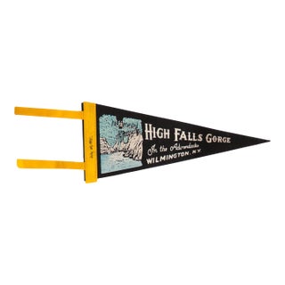 Vintage Adirondack's High Falls Gorge Felt Flag Pennant For Sale