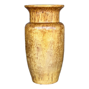 Vintage Boho Turned Burl Wood Vase