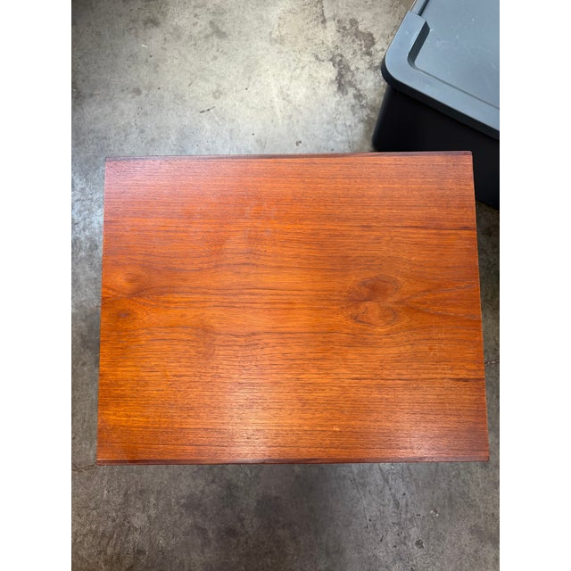 Wood Vintage 1960s Danish Modern Teak Drop-Front Nightstand by Selig For Sale - Image 7 of 9