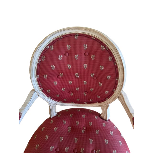 Vintage Louis XVI Armchair French Provincial Francesca Chair Attributed to Ethan Allen For Sale - Image 15 of 15