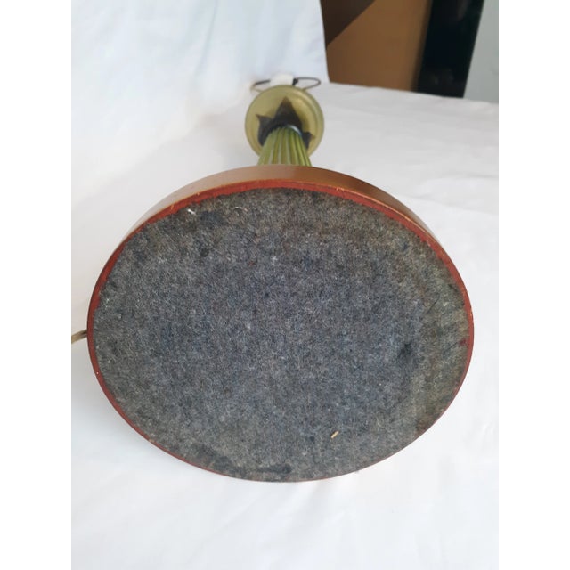 Vintage Mid-Century Modern Seguso for Marbro Corroso Style Celery Glass Table Lamp For Sale - Image 12 of 12