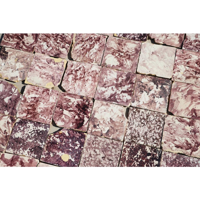 Purple 18th Century Baroque Aubergine Spongeware Set of Ninety Tiles, Portuguese For Sale - Image 8 of 18