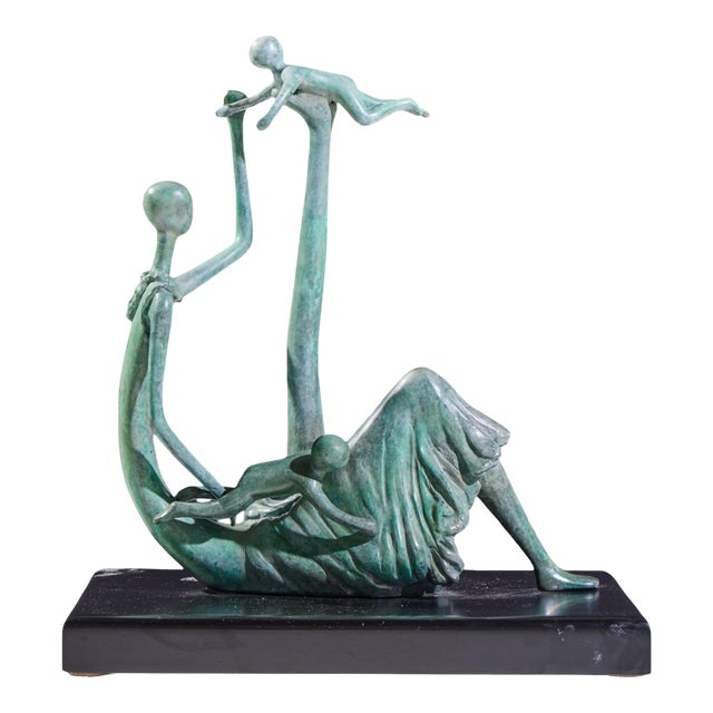 Ruth Bloch Bronze Mother and Children Signed 3/15 Sculpture For Sale