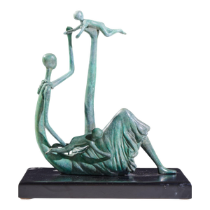 Ruth Bloch Bronze Mother and Children Signed 3/15 Sculpture