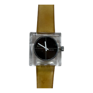 70's Sutton Swiss Square Acrylic Lucite Mechanical Wrist Watch