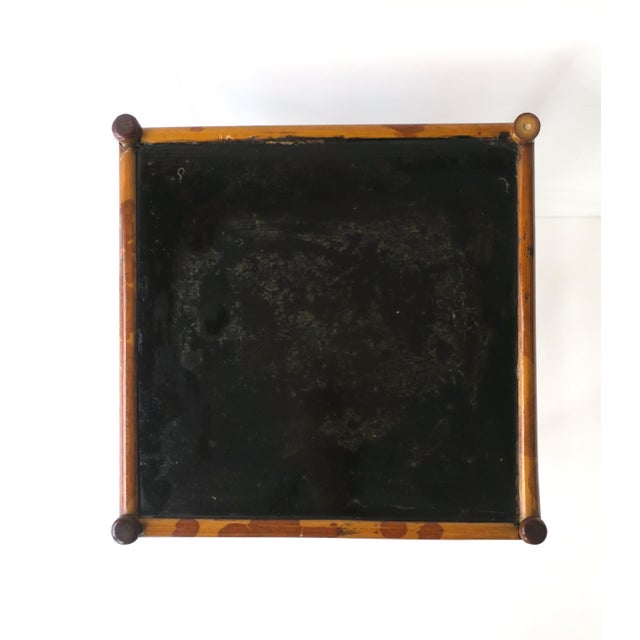 Bamboo Side Drinks Table or Plant Stand With Shelf For Sale - Image 4 of 12