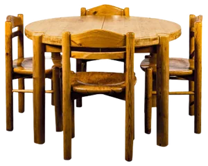 Dining Table & Chairs Set in the Style of Rainer Daumiller, 1970s, Set of 5