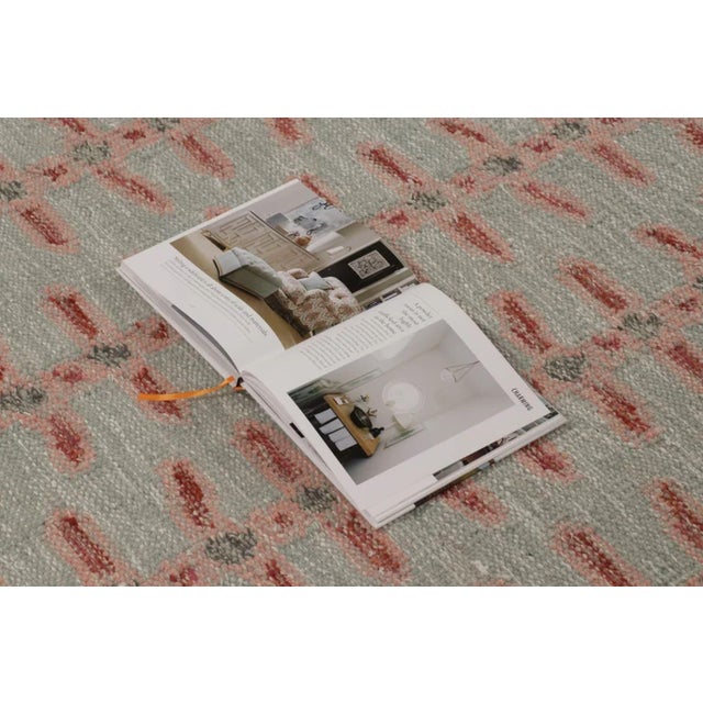Pink Rug & Kilim's Scandinavian Style Custom Flatweave Rug With Pink Vinery Pattern For Sale - Image 8 of 10