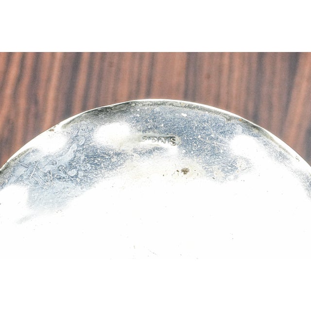 English Antique Silverplate Dark Oak Biscuit Jar With Porcelain Lining Shield For Sale - Image 12 of 13