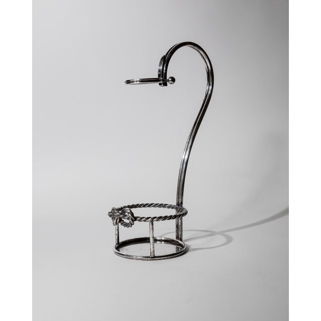 Vintage Italian Silver Plated Wine Bottle Holder by Serra Roma, 1930s For Sale - Image 12 of 14