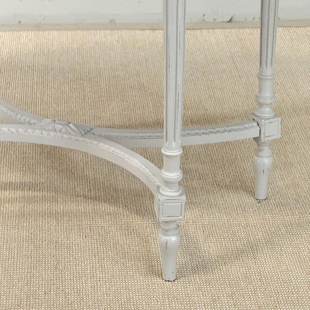 Antique French Louis XVI Painted Oval Center Table ~ End Table For Sale - Image 10 of 18
