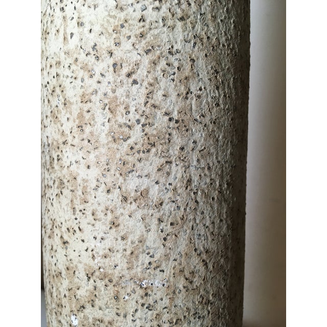 Sand Vintage Mid-Century Textured Ceramic Table Lamp For Sale - Image 8 of 9