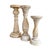White Washed Shabby Chic Wooden Pillar Candle Holders - Set of 3 For Sale - Image 4 of 5