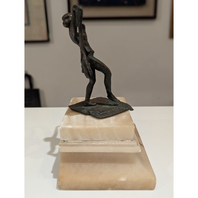 Early 20th Century Art Deco Bronze Dancer Figurine on Onyx Base For Sale - Image 5 of 7