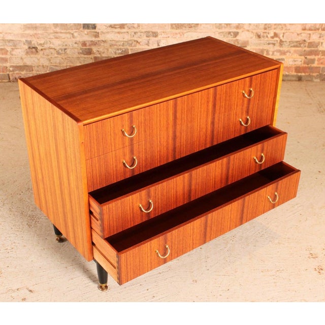 Mid-Century Modern Librenza Tola and Black Chest of Drawers with Brass Handles from G-Plan, 1960s For Sale - Image 10 of 13