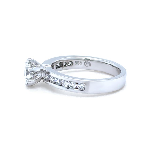 18ct White Gold Round Brilliant Cut Diamond Ring 0.95ct 5.75g, Size 6 For Sale - Image 4 of 10