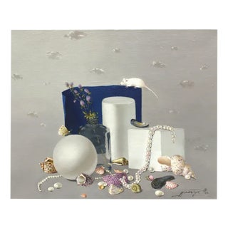 Still Life with a Mouse, Oil on Canvas, 21st Century For Sale