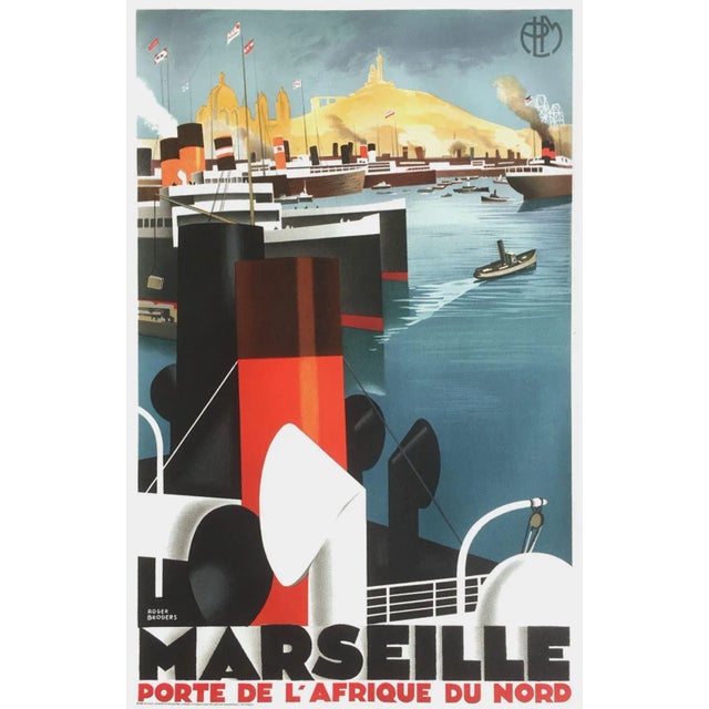Art Deco 1980s After Roger Broders Marseille Poster For Sale - Image 3 of 3
