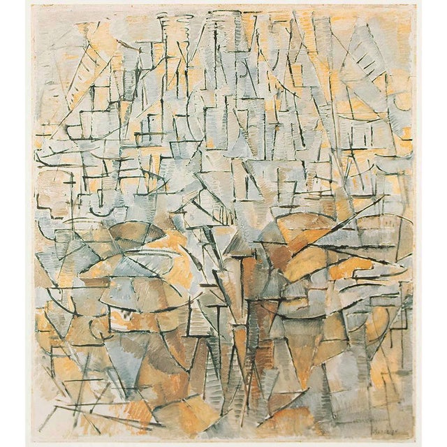 Excellent full-color print after painting "Composition No. 3 (Trees)" by Piet Mondrian. Published by New French Editions...