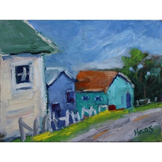 Modern Impressionist Oil Painting, Mendocino Alley For Sale