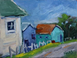 Modern Impressionist Oil Painting, Mendocino Alley