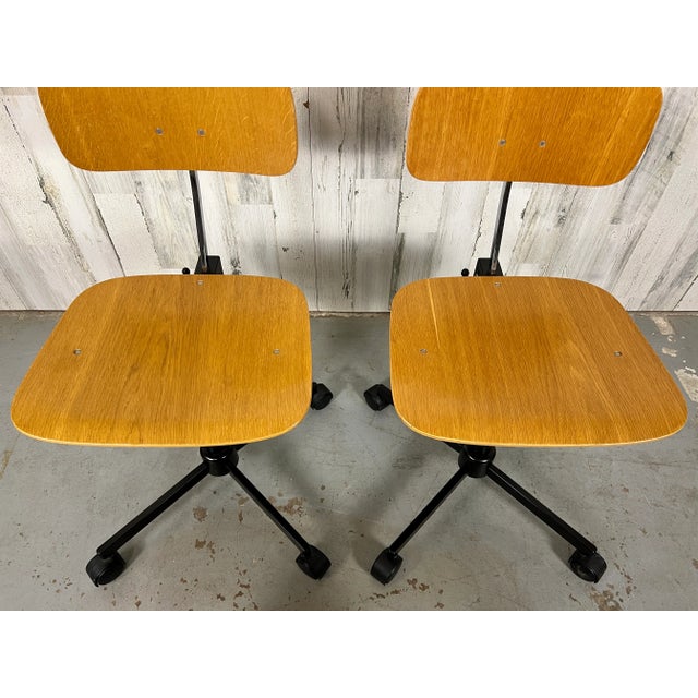 1970s Pair of Rabami Danish Teak Kevi Desk Chairs For Sale - Image 5 of 12