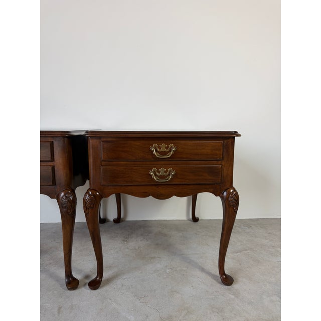 1970's Vintage Drexel Queen Anne Style Nightstands – A Pair For Sale - Image 4 of 16