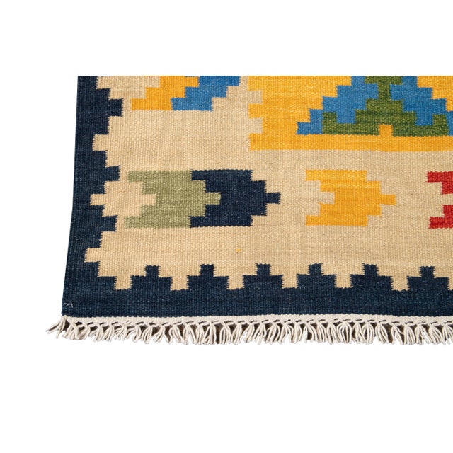 Yellow 21st Century Modern Kilim Rug 5 '6'' X 8' 2''4 For Sale - Image 8 of 11
