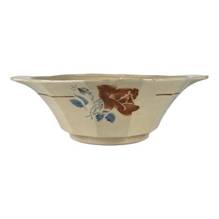 20th Century Salad Bowl with Floral Motif from Sarreguemines, 1920s For Sale